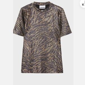 Ganni Lurex tiger print T-shirt